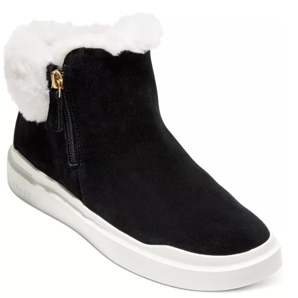 Cole Haan Grandpro Rally Waterproof Black Suede Boots 8